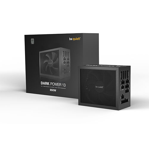 Be Quiet! 850W Dark Power 13 PSU, Fully Modular, Fluid Dynamic Fan, 80+ Titanium, ATX 3.0, PCIe 5.0, Quad Rail, Full-Mesh PSU Front, OC Key