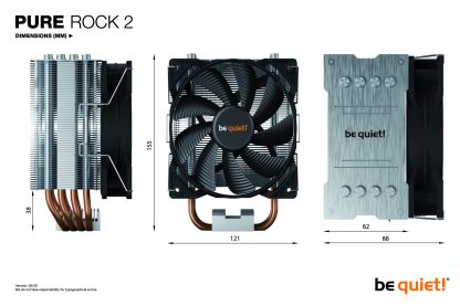 Be Quiet! BK006 Pure Rock 2 Heatsink & Fan, Intel & AMD Sockets, 12cm PWM Fan, 150W TDP