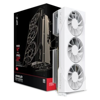 XFX Swift RX9070 OC White Triple 90mm Fan Gaming Edition, PCIe5, 16GB DDR6, HDMI, 3 DP, 2700MHz Clock, Overclocked