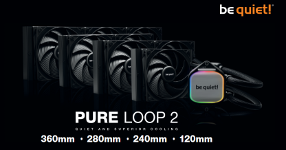 Be Quiet! Pure Loop 2 120mm Liquid CPU Cooler, 1x Pure Wings 3 PWM Fans, ARGB Cooling Block