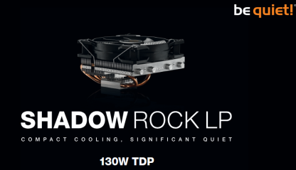Be Quiet! BK002 Shadow Rock LP Heatsink & Fan, Intel & AMD Sockets, Pure Wings 2 Fan, Low Profile, 130W TDP