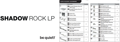 Be Quiet! BK002 Shadow Rock LP Heatsink & Fan, Intel & AMD Sockets, Pure Wings 2 Fan, Low Profile, 130W TDP