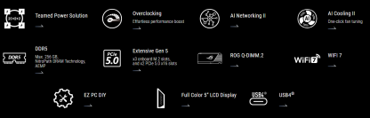 Asus ROG CROSSHAIR X870E EXTREME, AMD X870E, AM5, EATX, 4 DDR5, HDMI, 2 USB4, Wi-Fi 7, 10G & 5G LAN, 5″ Colour LCD, 5x M.2