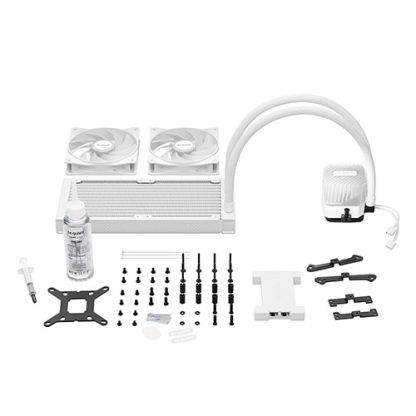 Be Quiet! Light Loop 240mm ARGB Liquid CPU Cooler, 2x Light Wings LX PWM Fans, ARGB Cooling Block, ARGB-PWM-Hub, White