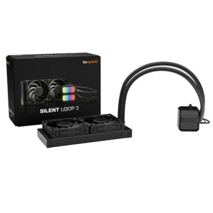 Be Quiet! Silent Loop 3 240mm ARGB Liquid CPU Cooler, 3-Chamber Pump, Large Fin Area, Silent Wings 4 PWM Fans, Black
