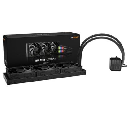 Be Quiet! Silent Loop 3 420mm ARGB Liquid CPU Cooler, 3-Chamber Pump, Large Fin Area, Silent Wings 4 PWM Fans, Black